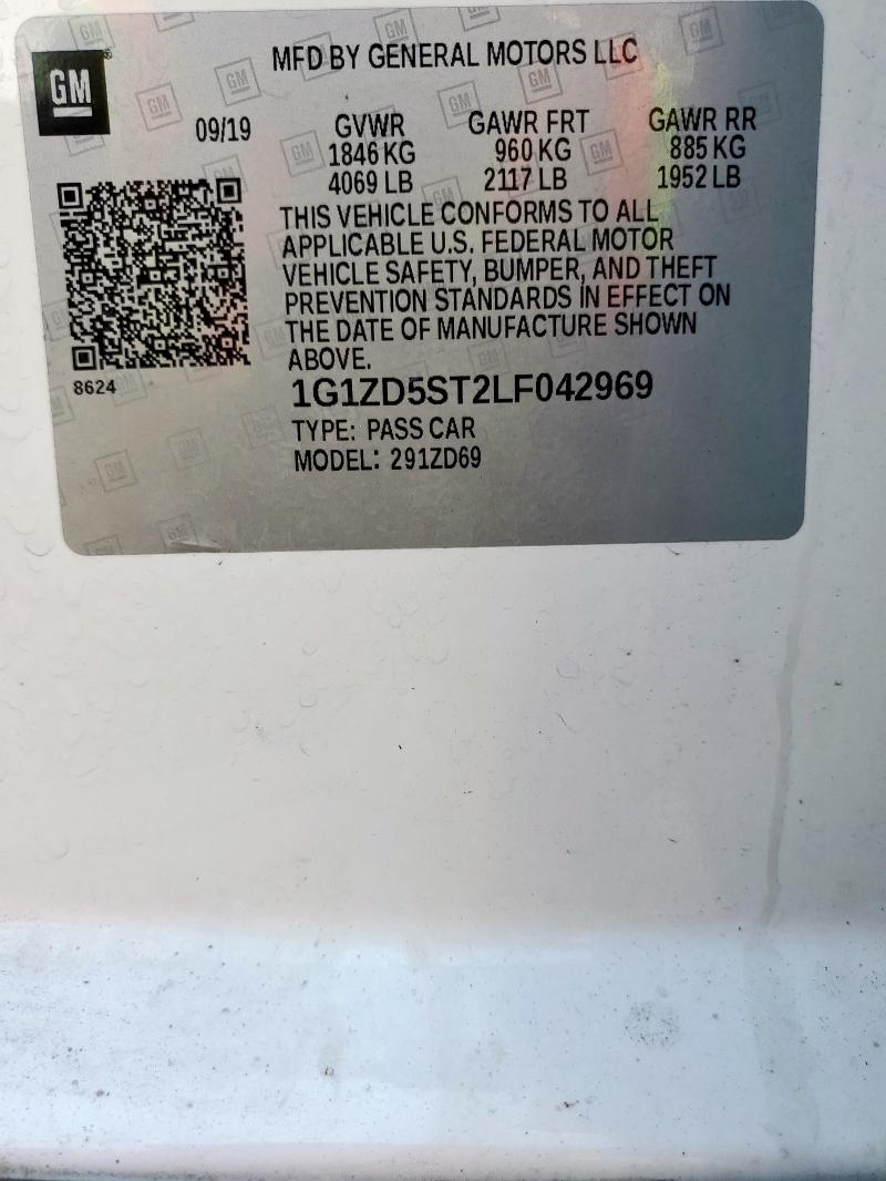 2020 CHEVROLET MALIBU LT - 1G1ZD5ST2LF042969