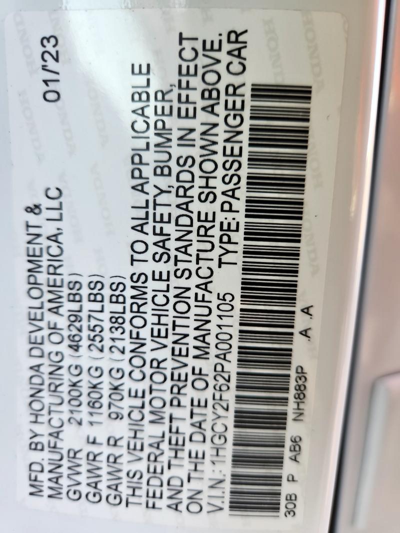 2023 HONDA ACCORD HYB - 1HGCY2F62PA001105