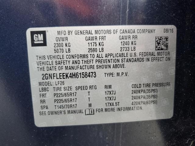2017 CHEVROLET EQUINOX LS 2GNFLEEK4H6158473