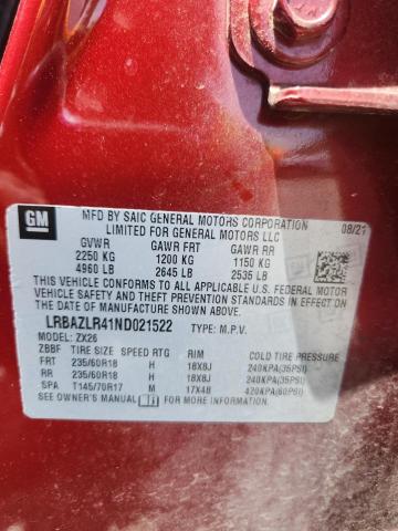 2022 BUICK ENVISION PREFERRED LRBAZLR41ND021522