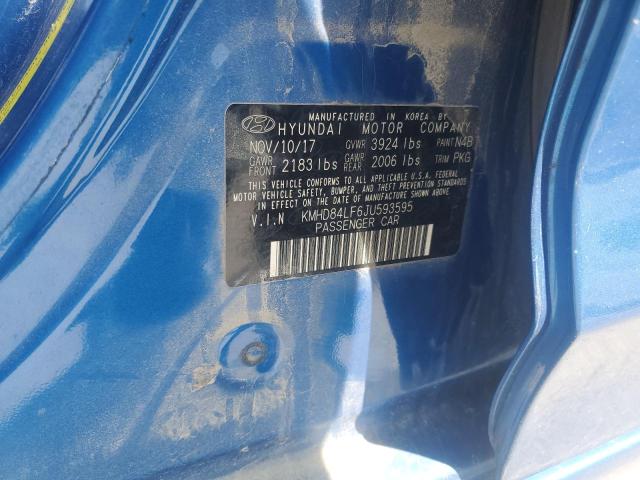 2018 HYUNDAI ELANTRA SEL KMHD84LF6JU593595