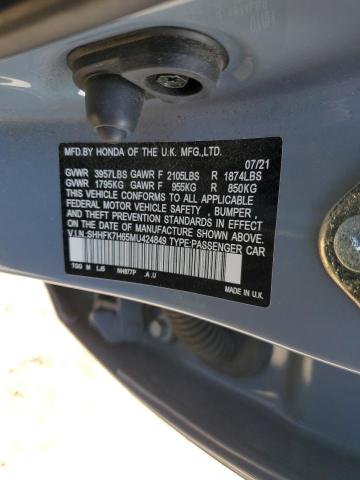 2021 HONDA CIVIC EX SHHFK7H65MU424849