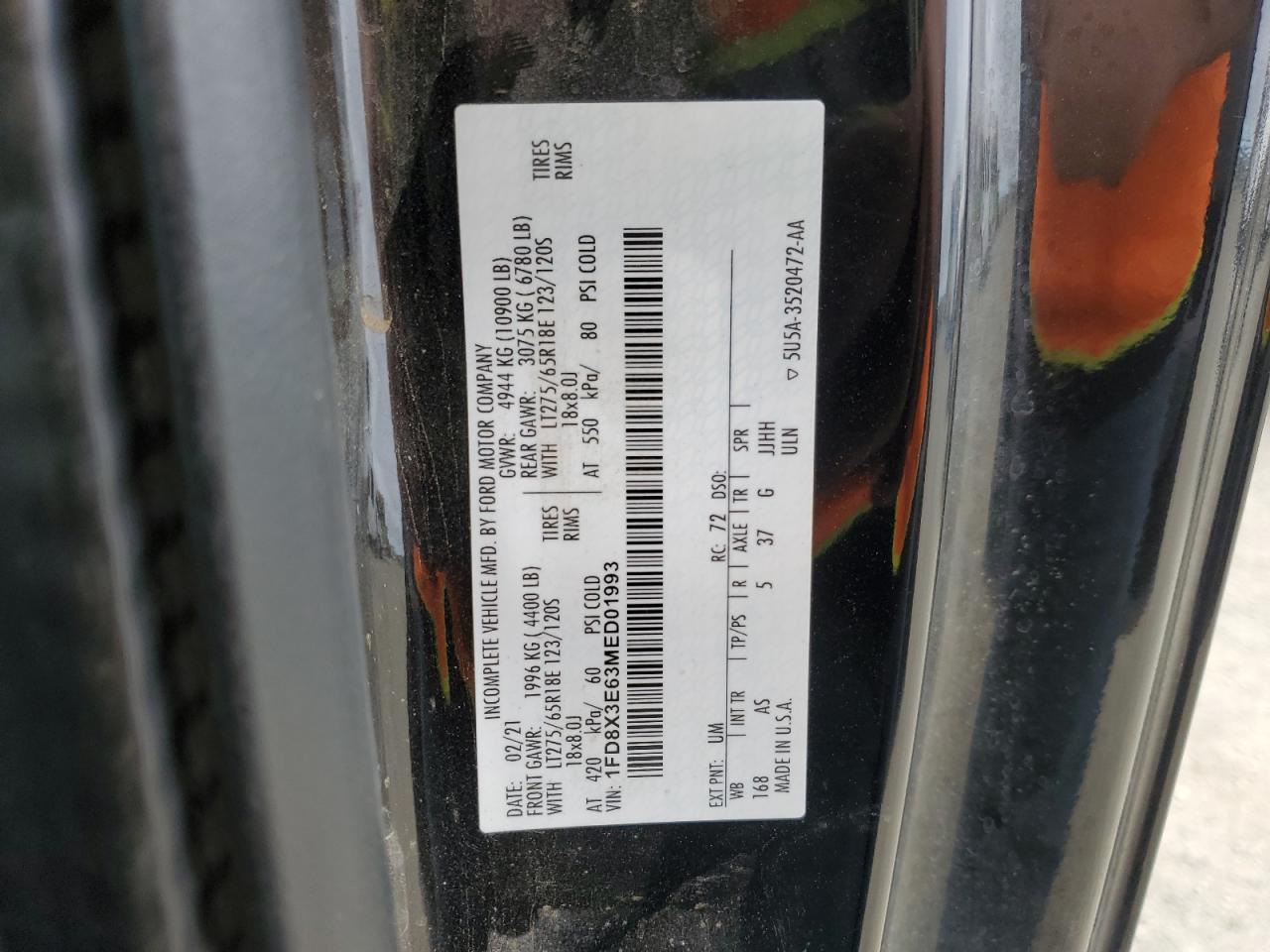 Lot #3301993443 2021 FORD F350 SUPER