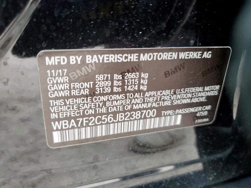 2018 BMW 750 XI WBA7F2C56JB238700