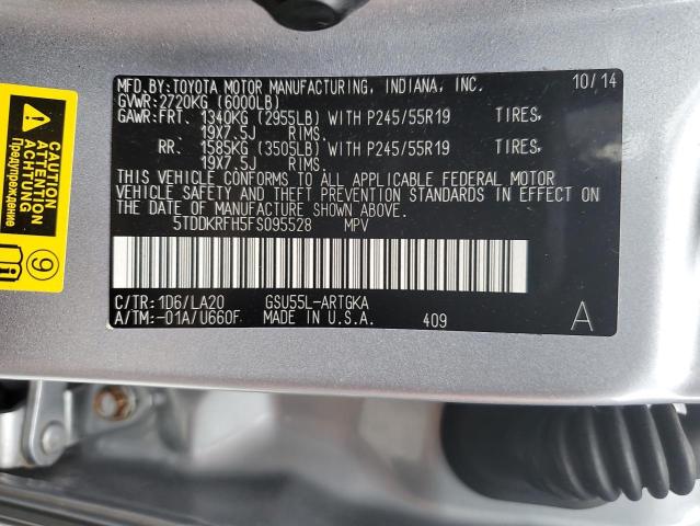 2015 TOYOTA HIGHLANDER - 5TDDKRFH5FS095528