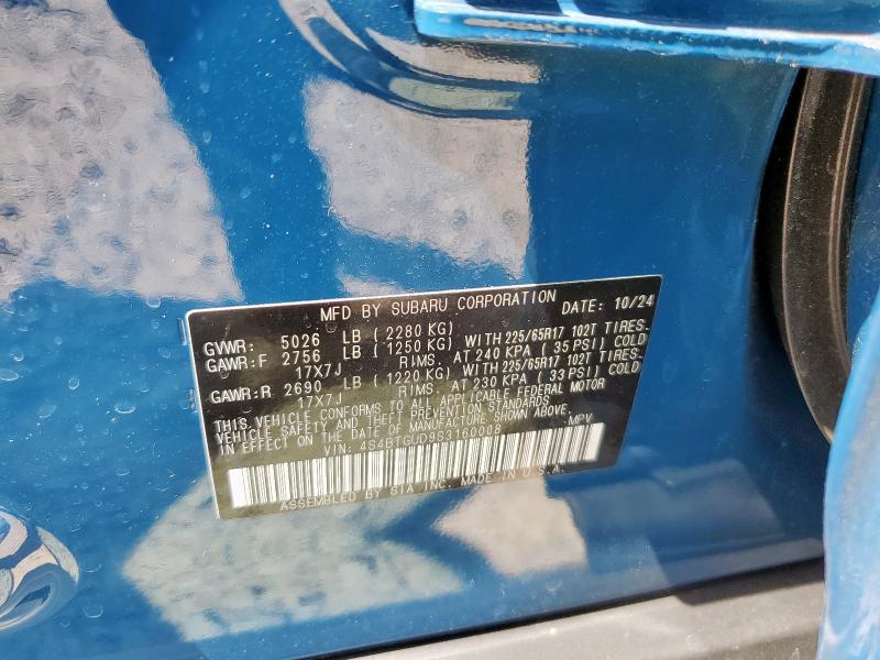 2025 SUBARU OUTBACK WI 4S4BTGUD9S3160008