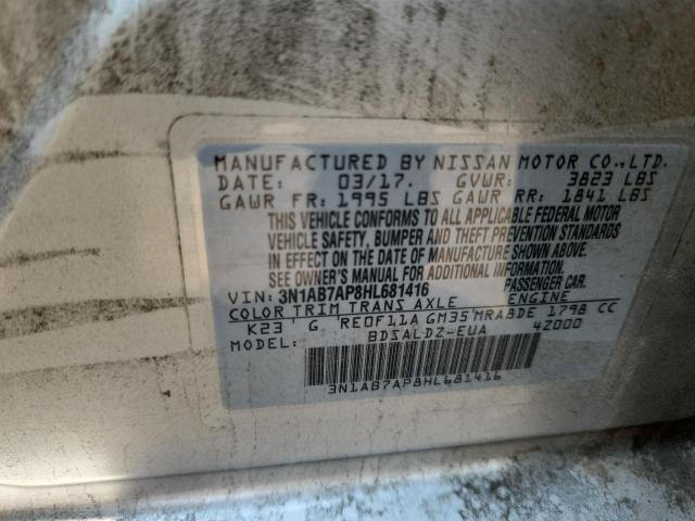 2017 NISSAN SENTRA S 3N1AB7AP8HL681416