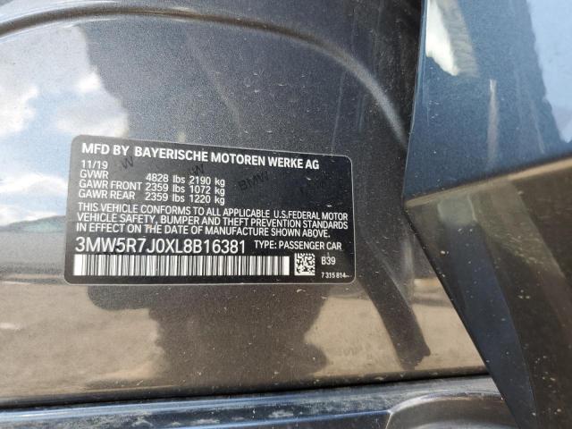 2020 BMW 330XI 3MW5R7J0XL8B16381