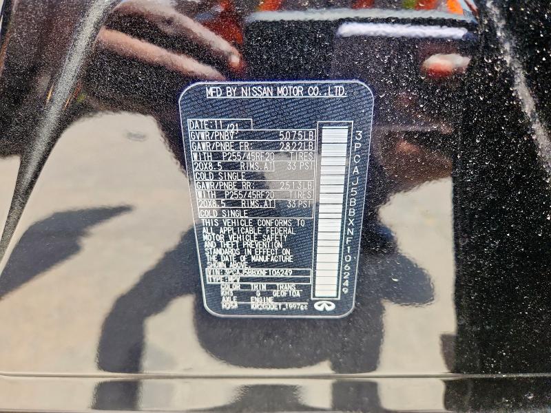 2022 INFINITI QX50 LUXE 3PCAJ5BBXNF106249