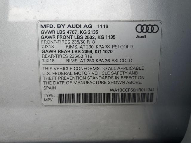 2017 AUDI Q3 PREMIUM WA1BCCFS8HR011341