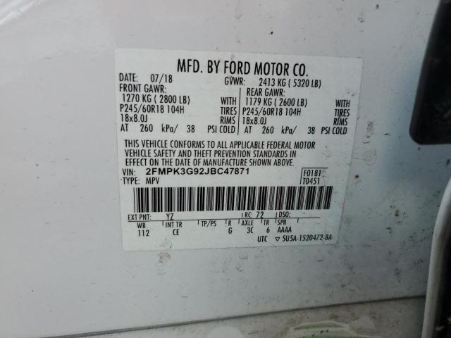 2018 FORD EDGE SE 2FMPK3G92JBC47871