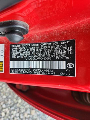 2015 TOYOTA PRIUS - JTDKN3DU9F0460582