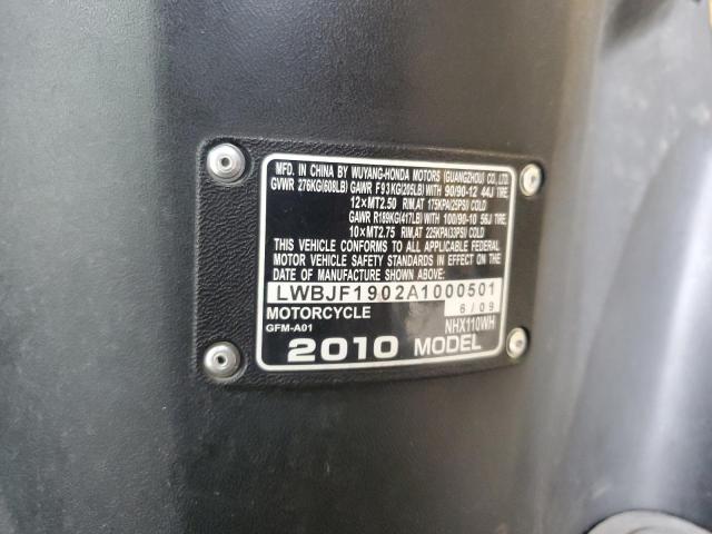 2010 HONDA NHX110 LWBJF1902A1000501