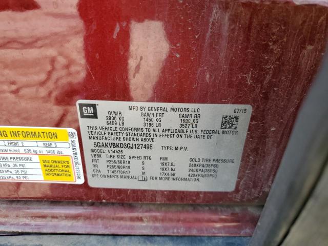 2016 BUICK ENCLAVE 5GAKVBKD3GJ127496