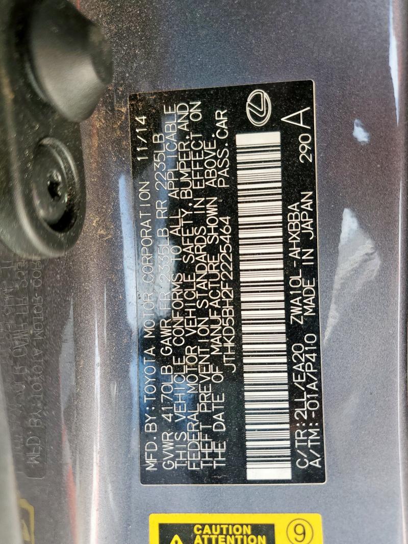 2015 LEXUS CT 200 JTHKD5BH2F2225464