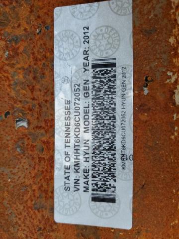2012 HYUNDAI GENESIS CO - KMHHT6KD6CU072052
