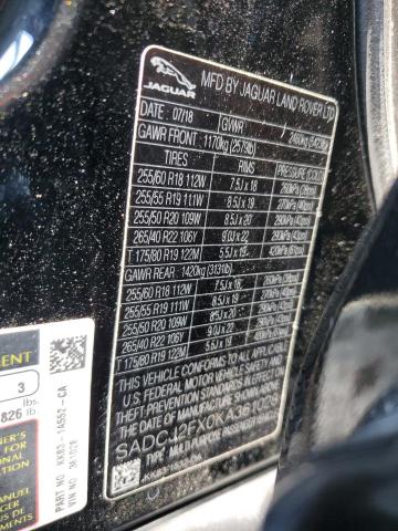 2019 JAGUAR F-PACE PRE SADCJ2FX0KA361028