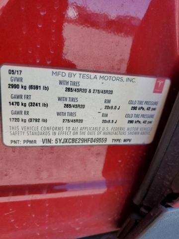 2017 TESLA MODEL X 5YJXCBE29HF049559