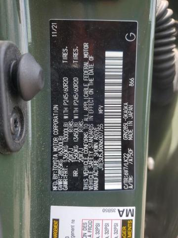2022 TOYOTA 4RUNNER SR JTESU5JRXN6007755