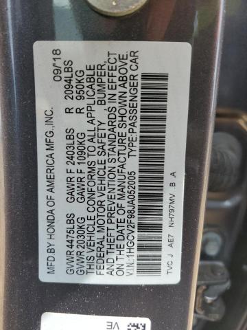 2018 HONDA ACCORD TOURING 1HGCV2F98JA052005