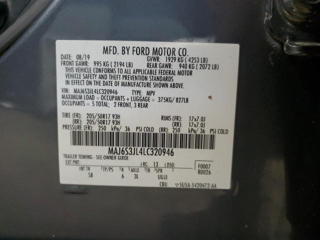 2020 FORD ECOSPORT S MAJ6S3JL4LC320946