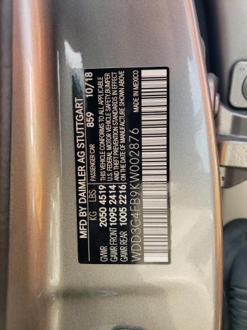 2019 MERCEDES-BENZ A 220 4MAT WDD3G4FB9KW002876
