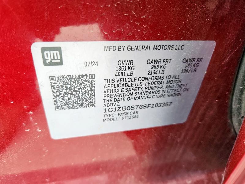 2025 CHEVROLET MALIBU RS 1G1ZG5ST6SF103357