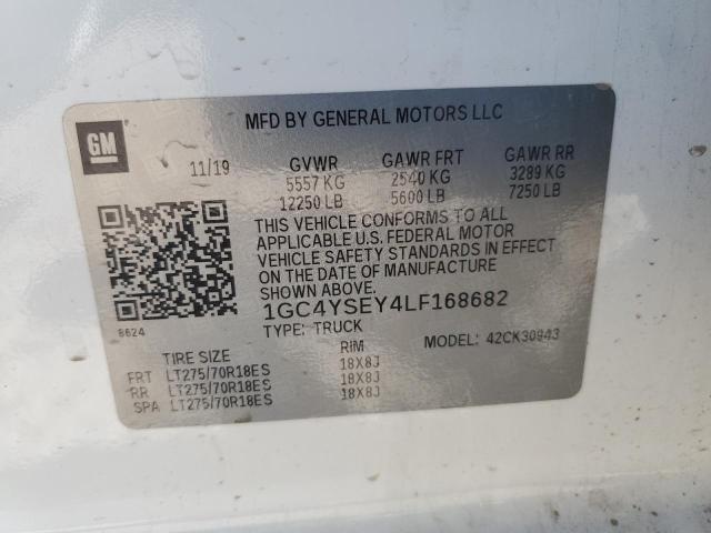2020 CHEVROLET SILVERADO - 1GC4YSEY4LF168682