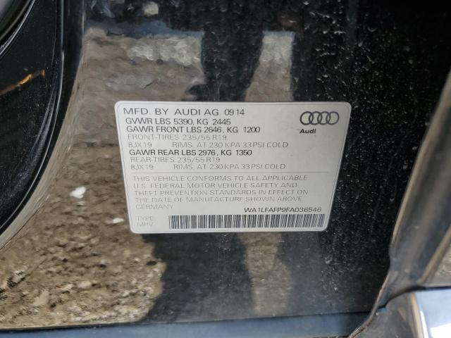 2015 AUDI Q5 PREMIUM WA1LFAFP9FA036546