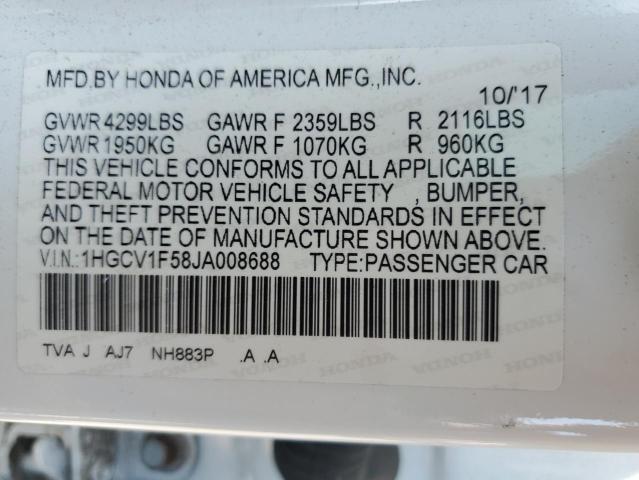 2018 HONDA ACCORD EXL 1HGCV1F58JA008688