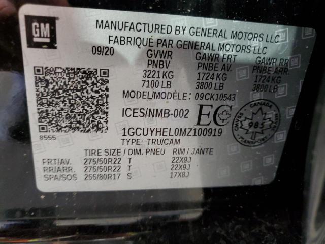 2021 CHEVROLET SILVERADO - 1GCUYHEL0MZ100919