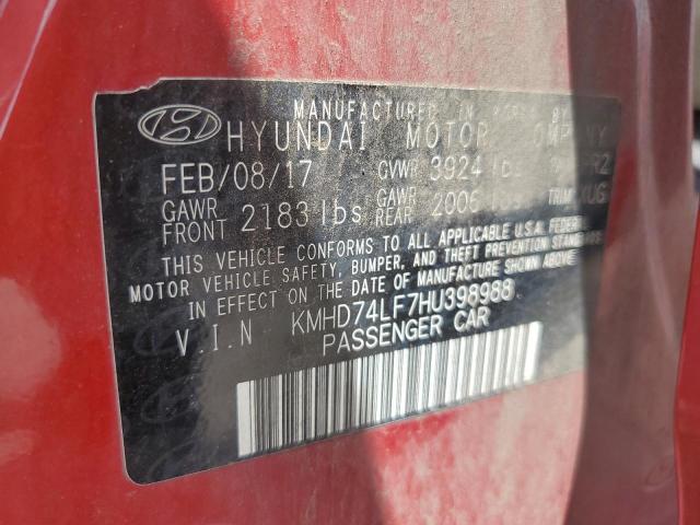 2017 HYUNDAI ELANTRA SE - KMHD74LF7HU398988
