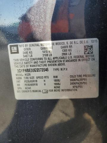 2016 CADILLAC SRX LUXURY 3GYFNBE30GS572046