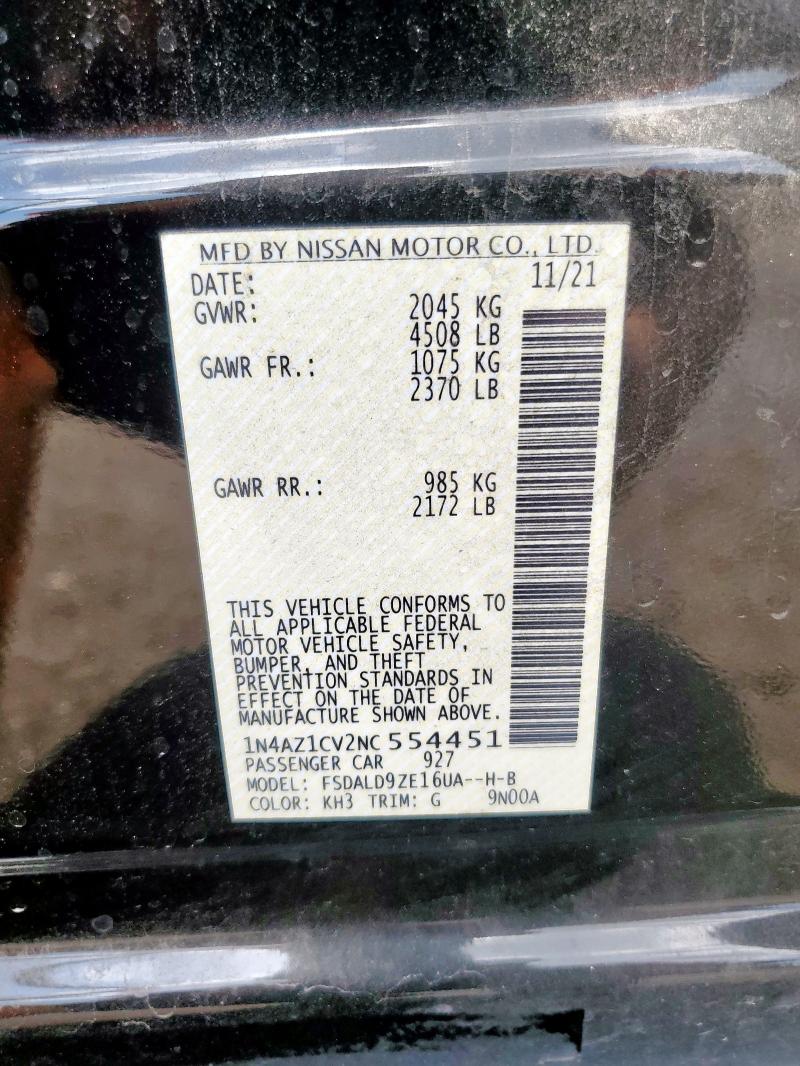 2022 NISSAN LEAF SV 1N4AZ1CV2NC554451
