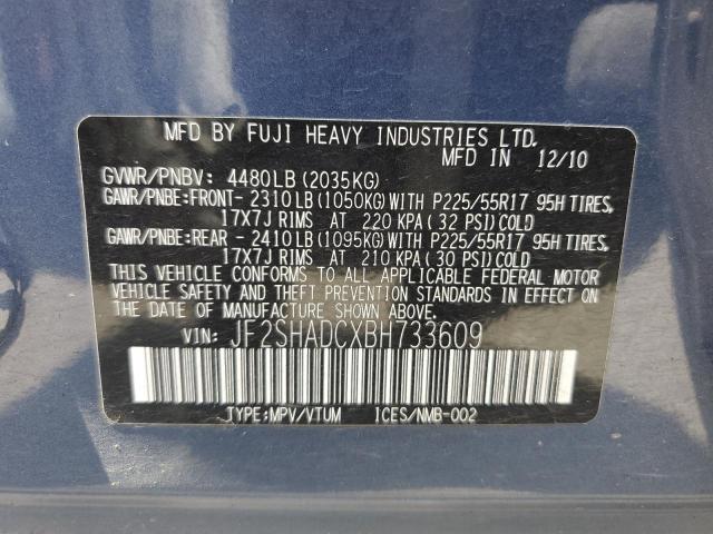 2011 SUBARU FORESTER 2 - JF2SHADCXBH733609