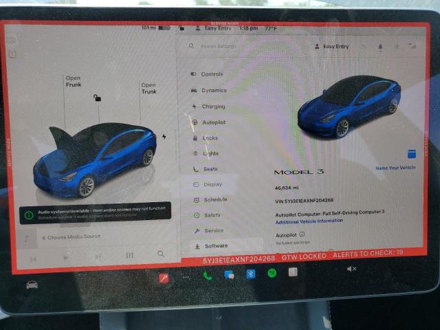 2022 TESLA MODEL 3 5YJ3E1EAXNF204268