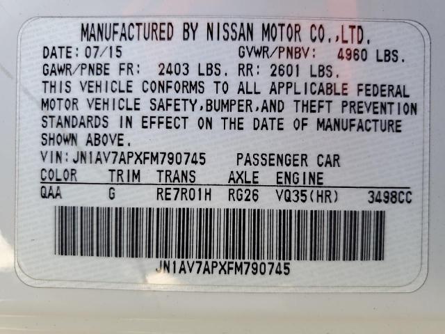 2015 INFINITI Q50 HYBRID JN1AV7APXFM790745