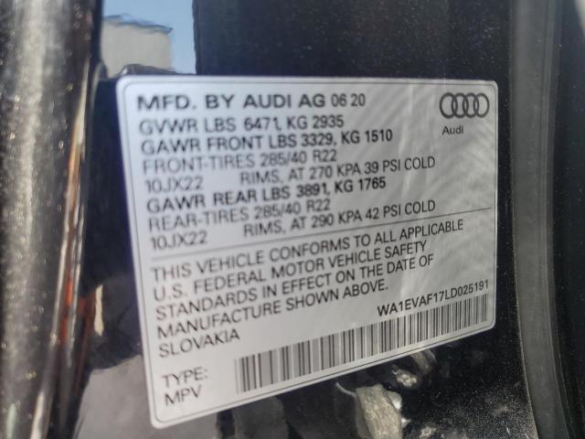 2020 AUDI Q8 PREMIUM WA1EVAF17LD025191