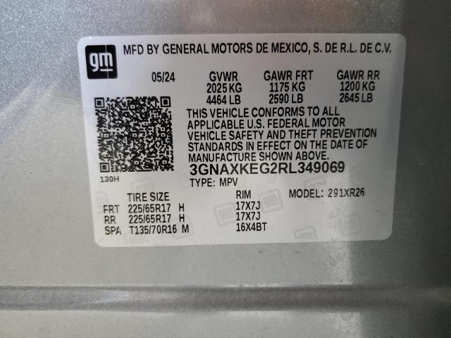 2024 CHEVROLET EQUINOX LT 3GNAXKEG2RL349069