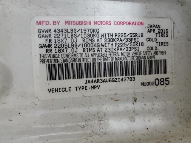 2016 MITSUBISHI OUTLANDER - JA4AR3AU6GZ042783
