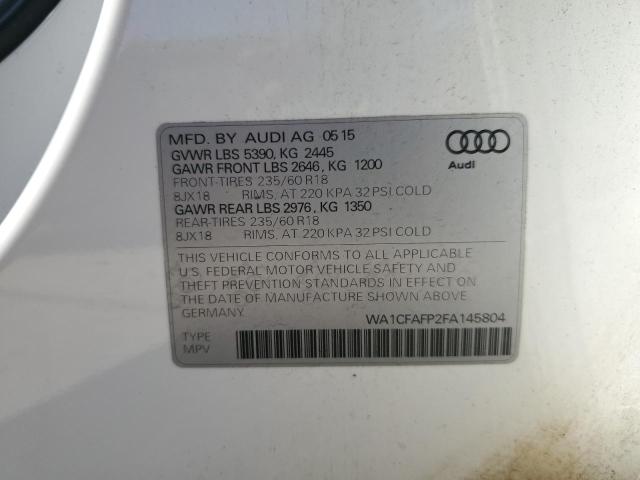 2015 AUDI Q5 PREMIUM WA1CFAFP2FA145804