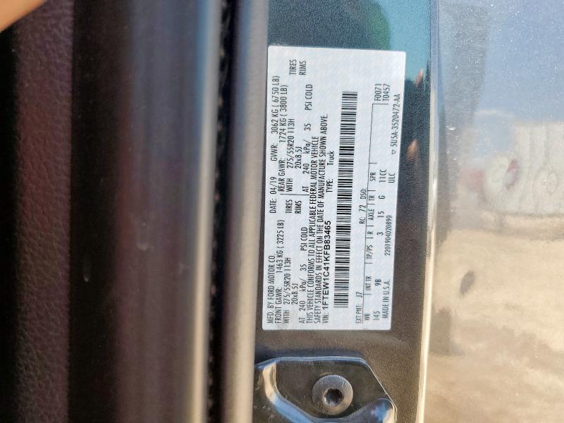 2019 FORD F150 SUPER 1FTEW1C41KFB83465