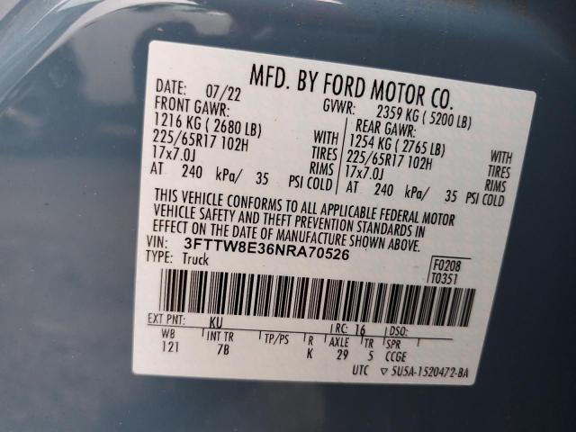 2022 FORD MAVERICK X - 3FTTW8E36NRA70526