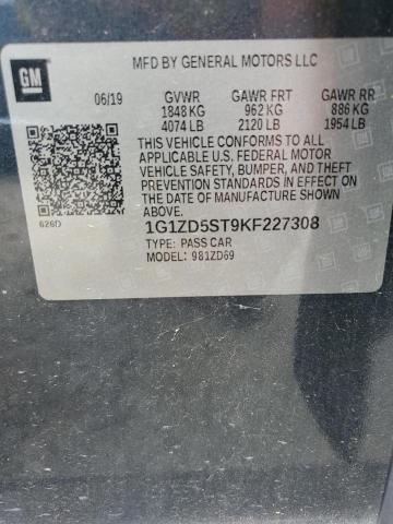 2019 CHEVROLET MALIBU LT 1G1ZD5ST9KF227308