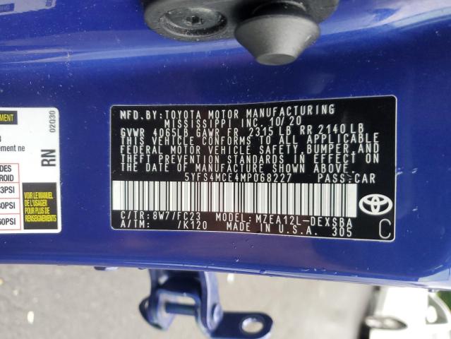 2021 TOYOTA COROLLA SE - 5YFS4MCE4MP068227