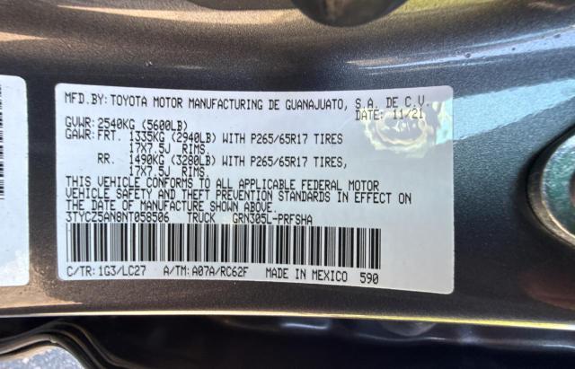 2022 TOYOTA TACOMA DOU - 3TYCZ5AN8NT058506