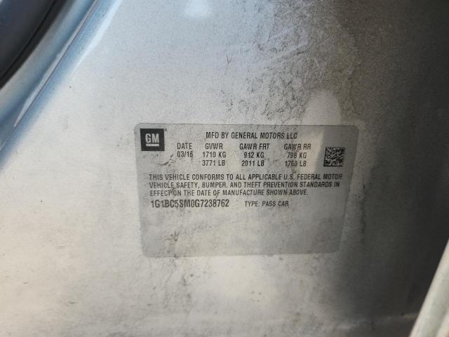 2016 CHEVROLET CRUZE LS 1G1BC5SM0G7238762