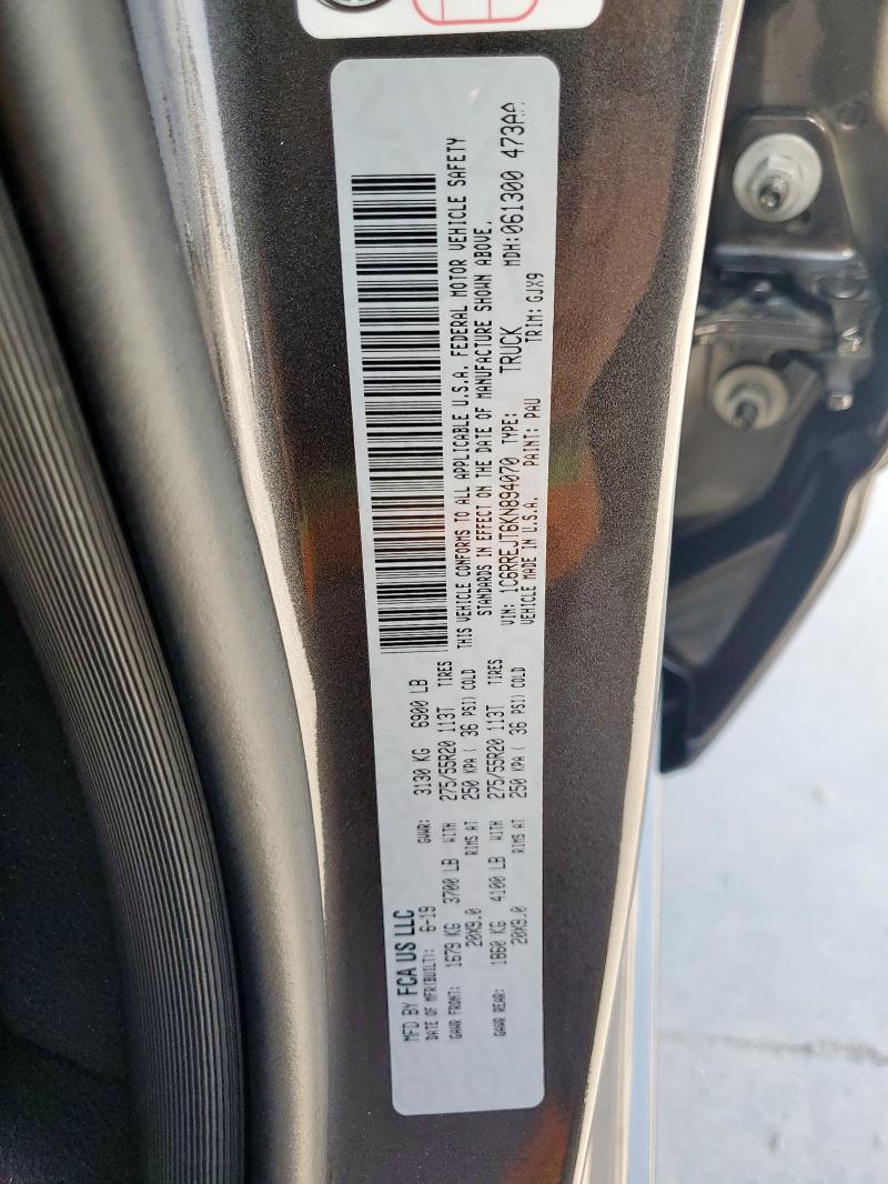 2019 RAM 1500 LARAM 1C6RREJT6KN894070