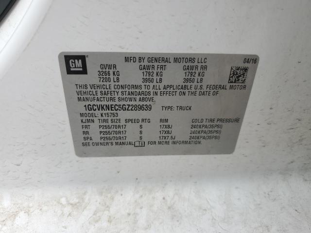 2016 CHEVROLET SILVERADO - 1GCVKNEC5GZ289639