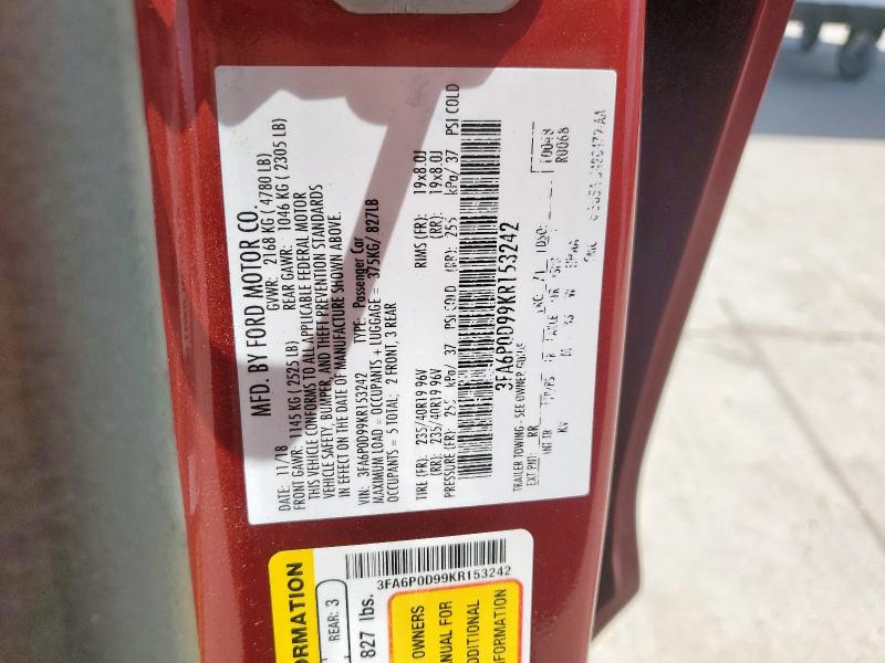 2019 FORD FUSION TIT 3FA6P0D99KR153242